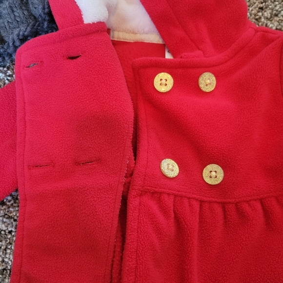 Carter's Baby red winter coat peacoat and hat size 3 months - Picture 5 of 8